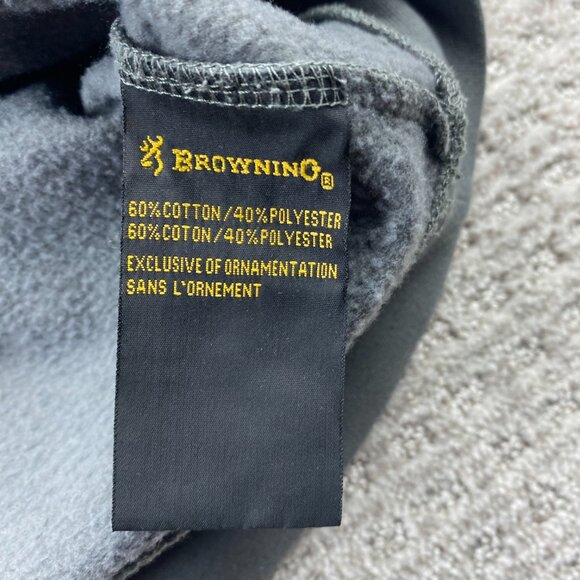 Browning Hoodie Sweater Women Size XXXL Gray Pink Embroidered Logo Spell Out - Picture 5 of 8